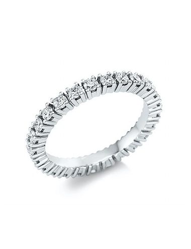 Balto aukso žiedas „Deimantinė linija“ su deimantais