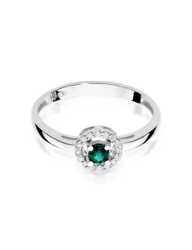 Sužadėtuvių žiedas „Bučinys" su smaragdu