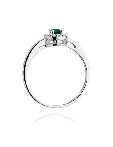 Sužadėtuvių žiedas „Bučinys" su smaragdu