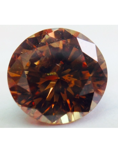 1,97 ct rudos spalvos apvalios formos deimantas
