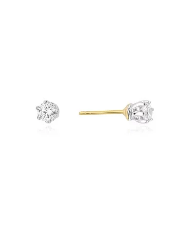 Auksiniai Diamantai - klasikiniai geltono aukso auskarai su deimantais