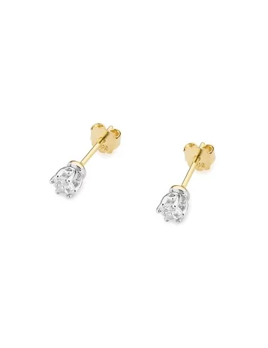 Auksiniai Diamantai - klasikiniai geltono aukso auskarai su deimantais