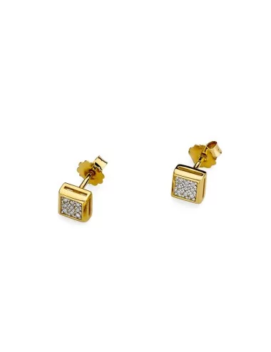 Auksinis spindesys - geltono aukso auskarai su smulkiais deimantais