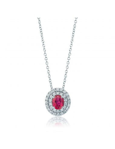 NECKLACE "RUBY WITH DIAMOND"