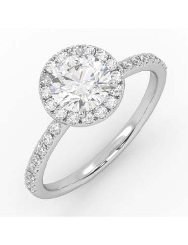 Spindintis žiedas - unikalus balto aukso žiedas su deimantais (1,09 ct)