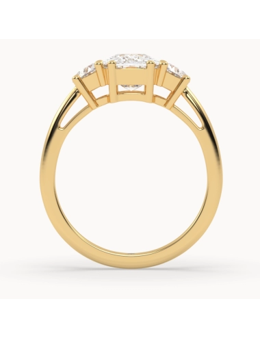 geltono aukso žiedas su deimantais Ovalo formos