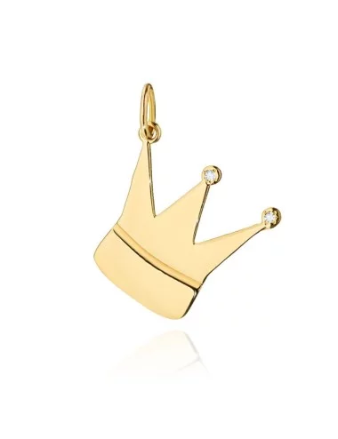 Princesės karūna - geltono aukso pakabukas su deimantais