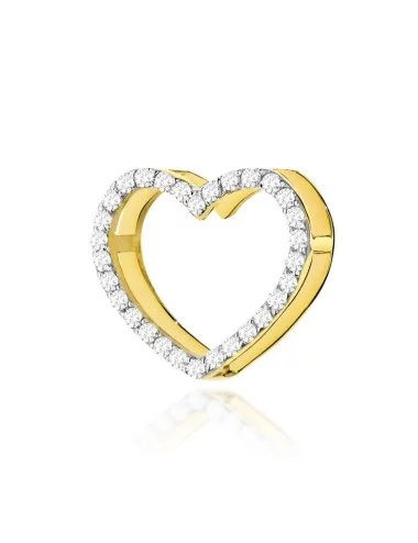 Spindinti širdis - geltono aukso pakabukas su deimantais (0,15 ct)