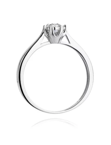 Klasikinė Elegancija - klasikinis balto aukso žiedas su deimantu (0,20 ct)_2