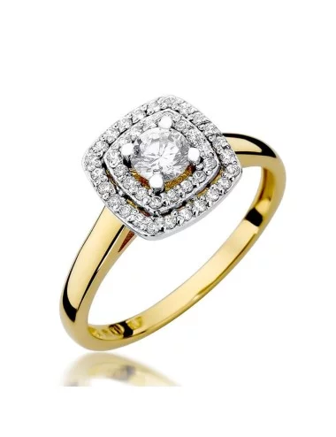 Švytintis modernumas - geltono aukso žiedas su deimantais