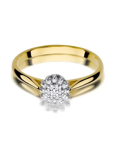 Švytinti Žvaigždė - geltono aukso žiedas su deimantais