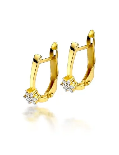 Švytinčios gelytės - geltono aukso auskarai su deimantais