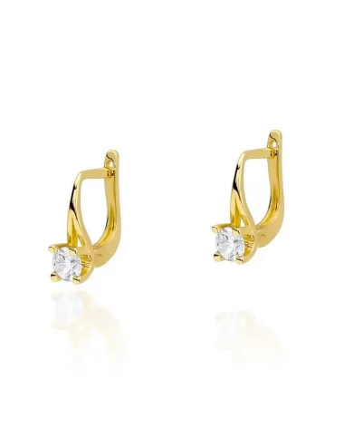 Švytinčios Akimirkos - geltono aukso auskarai su deimantais