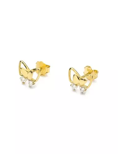 Deimantiniai drugeliai - geltono aukso auskarai su deimantais