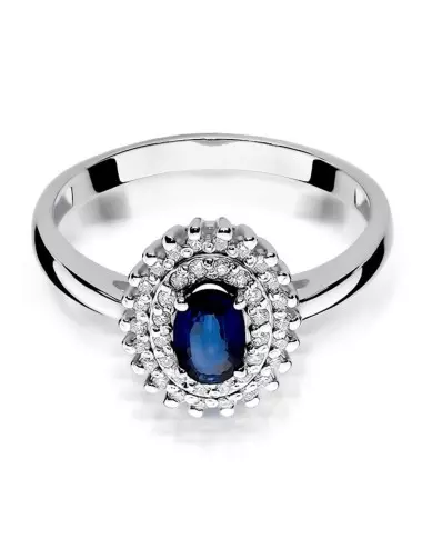 Artumo dvelksmas - modernus žiedas su safyru ir deimantais
