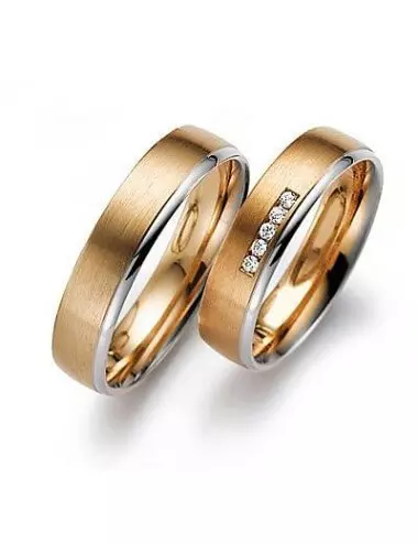 Klasikinis vestuvinis žiedas su deimantais - Elegancija