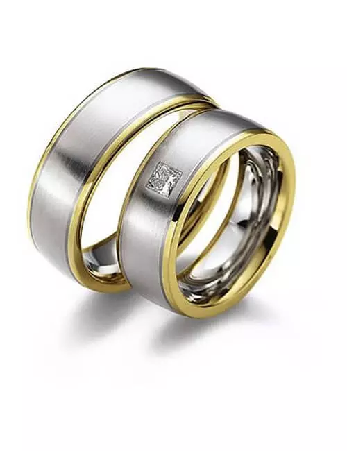 Modernus vestuvinis žiedas be deimanto - Kvadratas