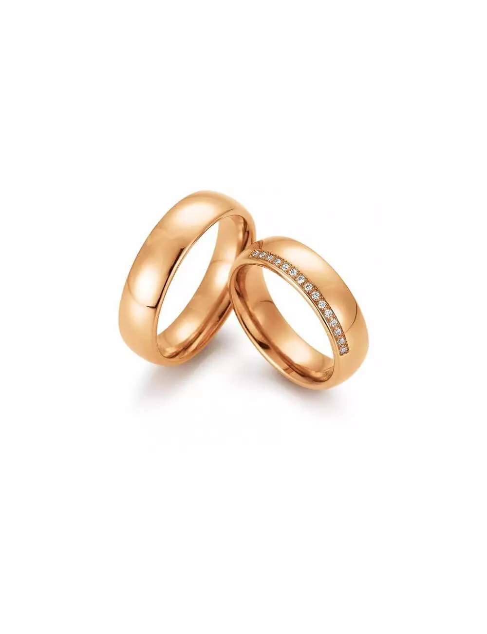 Klasikinis vestuvinis žiedas su deimantais - Švelnumas
