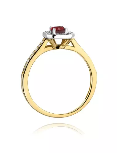 Rubino draugystė - modernus žiedas su rubinu deimantais