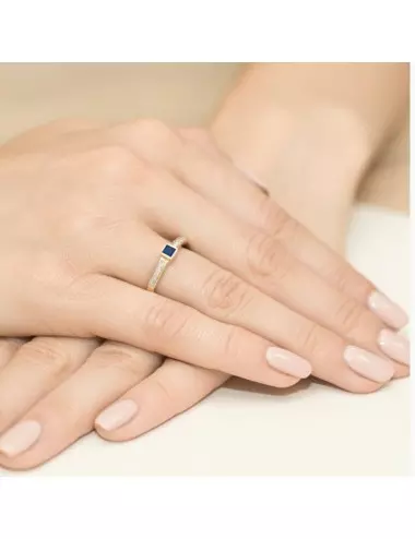 Sužadėtuvių žiedas su safyrais „Mano laimė"