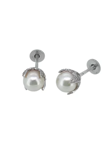 Balto aukso auskarai su jūriniais perlais ir deimantais (Akoya, 10 mm)_2