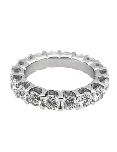 Deimantinė juostelė - balto aukso žiedas su deimantais