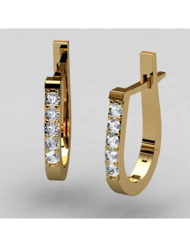Geltono aukso auskarai su deimantais - Penki deimantai (0,10 ct)