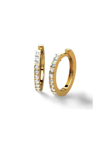 Geltono aukso auskarai su deimantais - Deimantinės rinkutės (0,20 ct)