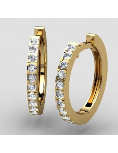 Geltono aukso auskarai su deimantais - Deimantinės rinkutės (0,20 ct)_1