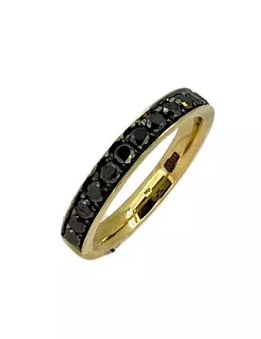 Deimantinė naktis - geltono aukso žiedas su juodais deimantais