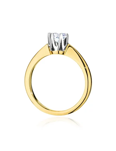 Klasikinis geltono aukso žiedas su deimantu - Deimantinis Švelnumas (0,40 ct)