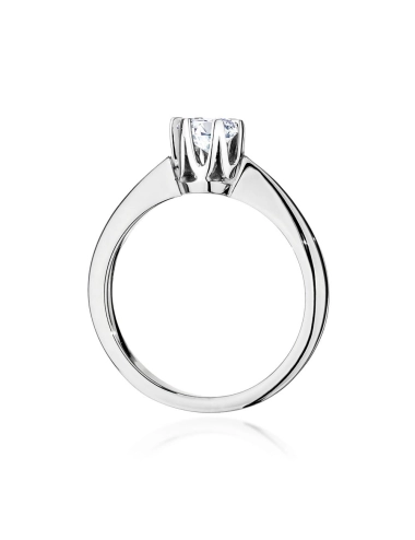 Klasikinis balto aukso žiedas su deimantu - Deimantinis Švelnumas (0,50 ct)