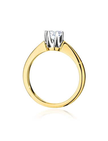 Klasikinis geltono aukso žiedas su deimantu - Deimantinis Švelnumas (0,50 ct)
