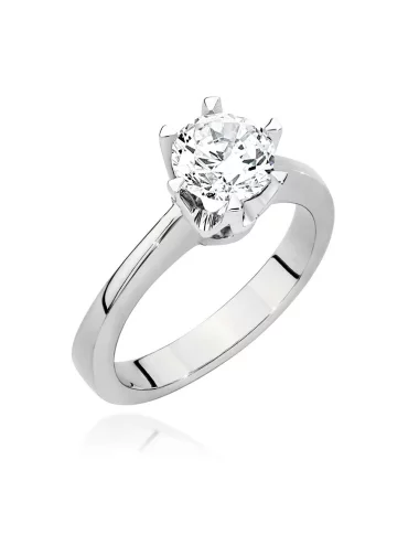 Klasikinis balto aukso žiedas su deimantu - Deimantinis Švelnumas (0,70 ct)