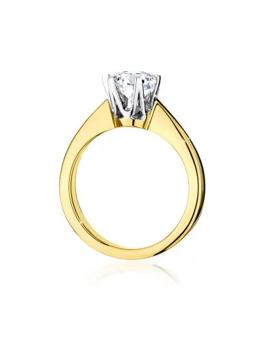 Klasikinis geltono aukso žiedas su deimantu - Deimantinis Švelnumas (0,70 ct)