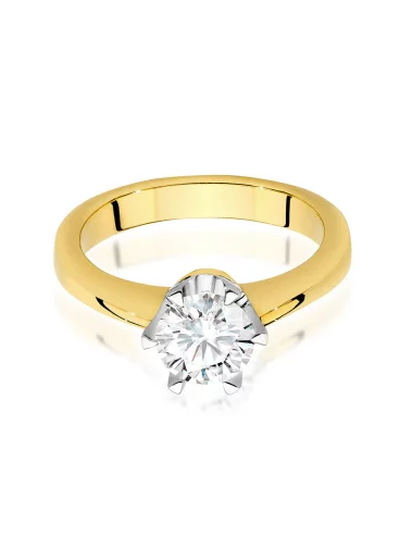 Klasikinis geltono aukso žiedas su deimantu - Deimantinis Švelnumas (0,70 ct)