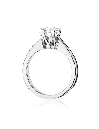 Klasikinis balto aukso žiedas su deimantu - Deimantinis Švelnumas (1,00 ct)