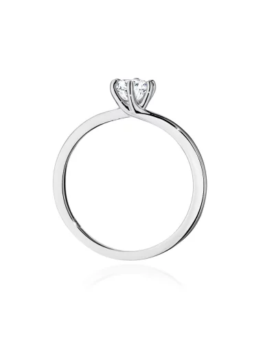 Klasikinis balto aukso žiedas su deimantais - Paslapties Laikytoja (0,40 ct)
