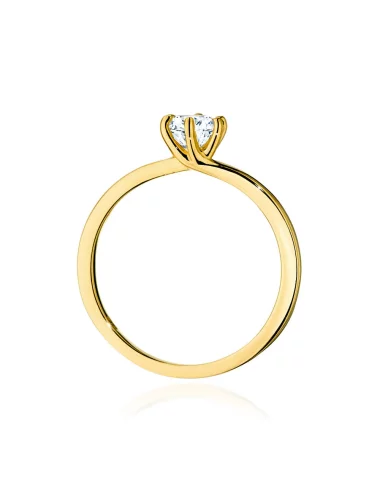 Klasikinis geltono aukso žiedas su deimantais - Paslapties Laikytoja (0,40 ct)