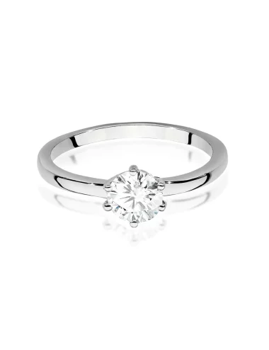 Klasikinis balto aukso žiedas su deimantais - Paslapties Laikytoja (0,70 ct)