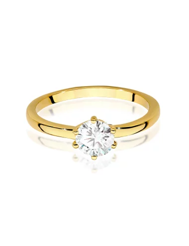 Klasikinis geltono aukso žiedas su deimantais - Paslapties Laikytoja (0,70 ct)