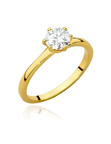 Klasikinis geltono aukso žiedas su deimantais - Paslapties Laikytoja (0,70 ct)