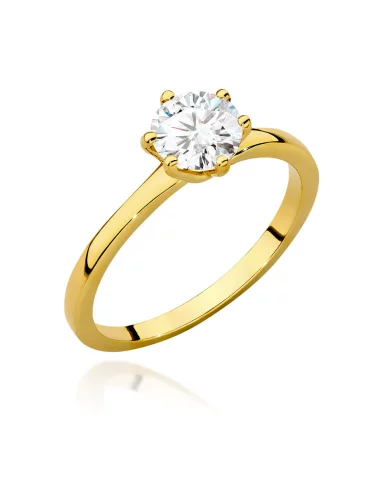 Klasikinis geltono aukso žiedas su deimantais - Paslapties Laikytoja (1,00 ct)