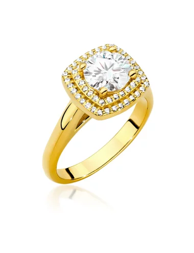 Švytintis modernumas - balto aukso žiedas su deimantais (1.28 ct