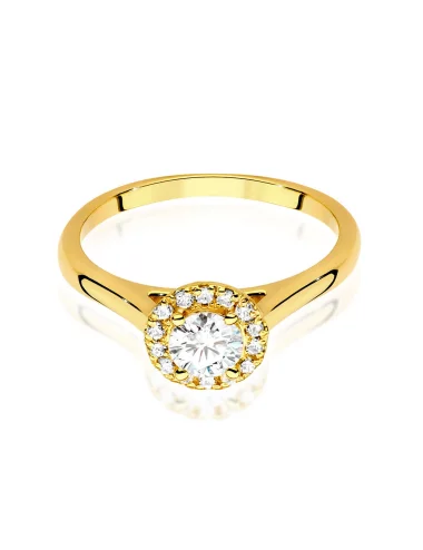 Geltono aukso žiedas su deimantais - Diamantinis švytėjimas (0,52 ct)
