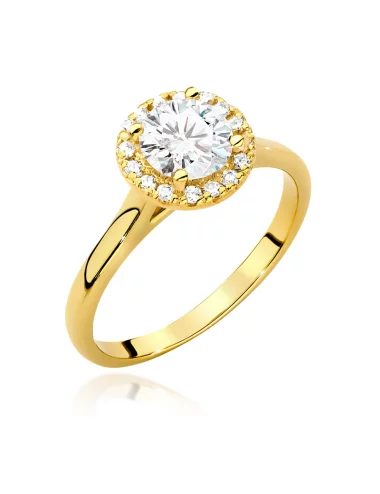 Geltono aukso žiedas su deimantais - Diamantinis švytėjimas (1,13 ct)