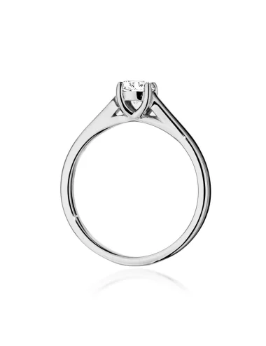 Klasikinis balto aukso žiedas su deimantu - Klasikinis Meilės Simbolis (0,40 ct)