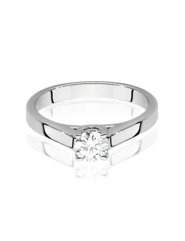 Klasikinis balto aukso žiedas su deimantu - Klasikinis Meilės Simbolis (0,40 ct)