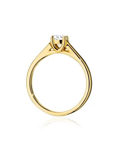 Klasikinis geltono aukso žiedas su deimantu - Klasikinis Meilės Simbolis