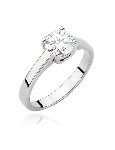 Klasikinis balto aukso žiedas su deimantu - Klasikinis Meilės Simbolis (0,70 ct)
